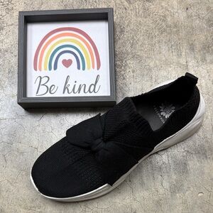 Yellow Box Black Knit Slip-On Shoes